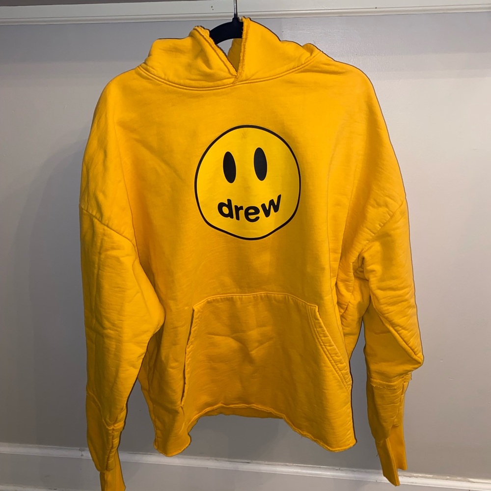 Drew House Golden Hoodie with Smiley Logo